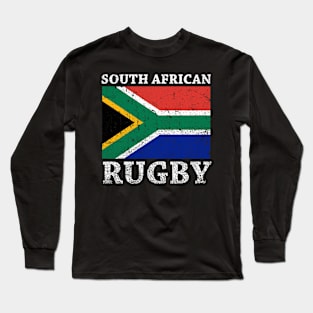 South African Rugby & South Africa Flag Long Sleeve T-Shirt